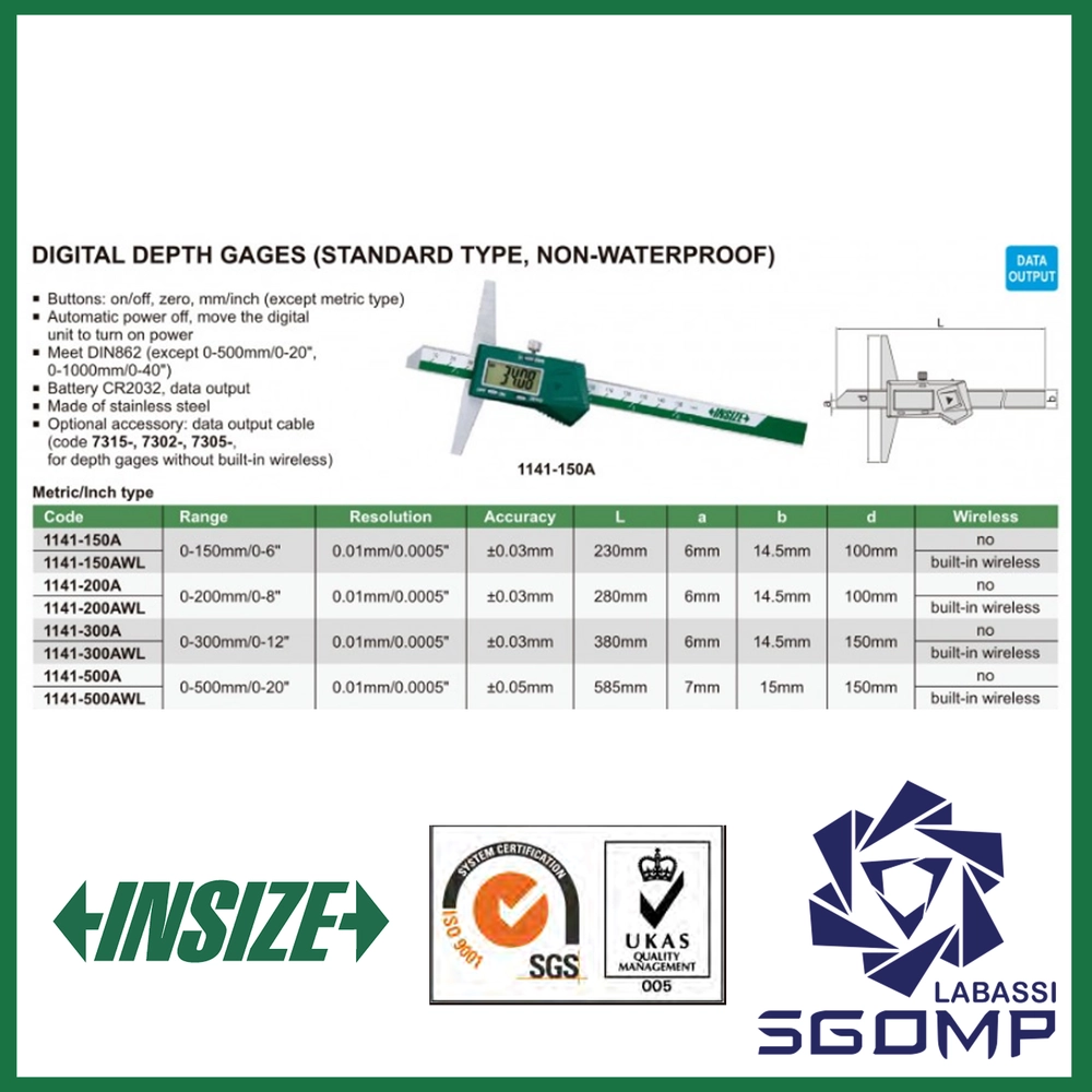 Jauge de profondeur Digital INSIZE